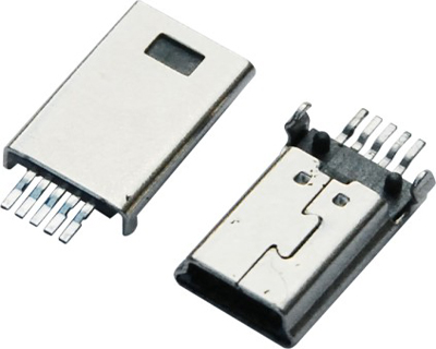 日照MINI USB 5M B TYPE SMT 前五后五 有柱