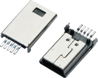 米泉MINI USB 5M B TYPE SMT 前五后五 有柱